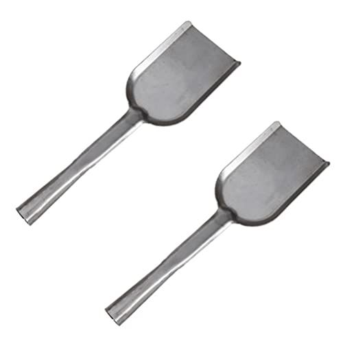  Cabilock 2Pcs Long Ash Shovel Handheld BBQ Charcoal Ash Poker Scoop Oven Ash Shovel Mini Dust Pan for Wood Stoves Campire Fireplace