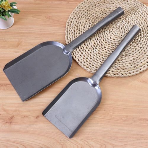  Cabilock 2Pcs Long Ash Shovel Handheld BBQ Charcoal Ash Poker Scoop Oven Ash Shovel Mini Dust Pan for Wood Stoves Campire Fireplace