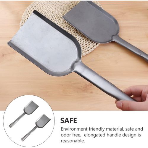  Cabilock 2Pcs Long Ash Shovel Handheld BBQ Charcoal Ash Poker Scoop Oven Ash Shovel Mini Dust Pan for Wood Stoves Campire Fireplace