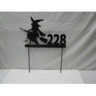 /Cabinhollow Witch Address Sign Custom Metal Yard Art