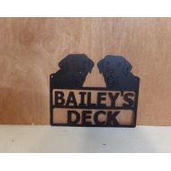 Cabinhollow Lab Heads Custom Sign Metal Yard Silhouette