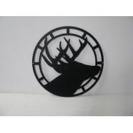 Cabinhollow Deer Circle 003 Metal Wall Art Silhouette