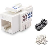 Cable Matters UL Listed 25-Pack RJ45 Keystone Jack, Cat6 Keystone Jacks in White and Keystone Punch-Down Stand