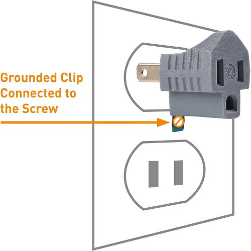  [아마존베스트]Cable Matters 3-Pack Polarized Grounding Adapter (3 Prong to 2 Prong Adapter) - Allows a 2 Prong Outlet to Accept 3 Prong Plugs