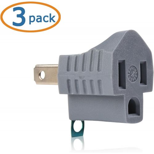  [아마존베스트]Cable Matters 3-Pack Polarized Grounding Adapter (3 Prong to 2 Prong Adapter) - Allows a 2 Prong Outlet to Accept 3 Prong Plugs