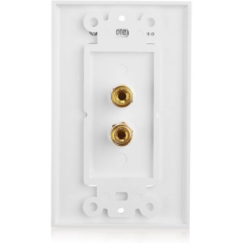  [아마존베스트]Cable Matters 2-Pack Speaker Wire Wall Plate (Speaker Wall Plate, Banana Plug Wall Plate) for 1 Speaker in White