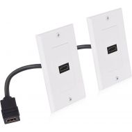 Cable Matters 2-Pack 1-Port HDMI Wall Plate in White (4K UHD, ARC, and Ethernet Pass-Thru Support)