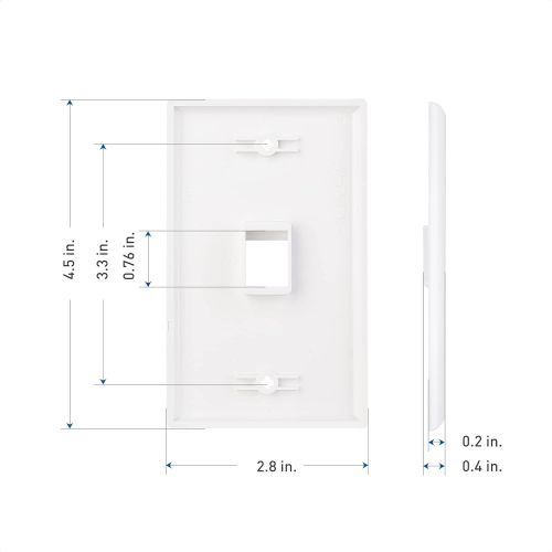  Cable Matters 10-Pack Low Profile 1 Port Keystone Jack Wall Plate in White