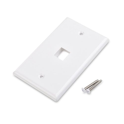  Cable Matters 10-Pack Low Profile 1 Port Keystone Jack Wall Plate in White