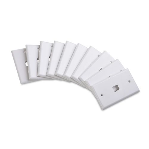  Cable Matters 10-Pack Low Profile 1 Port Keystone Jack Wall Plate in White