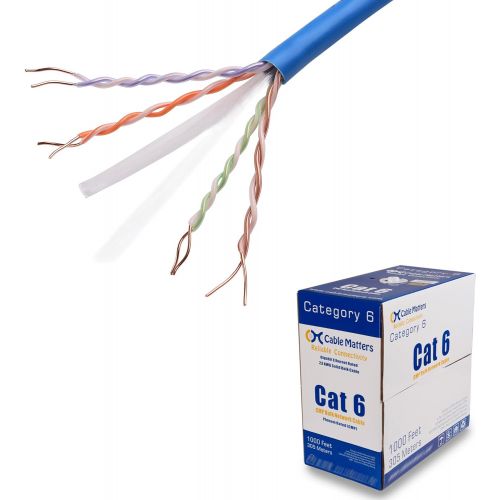  Cable Matters [UL Listed] Plenum Jacket (CMP) Cat6 Bulk Ethernet Cable in Blue 1000 Feet