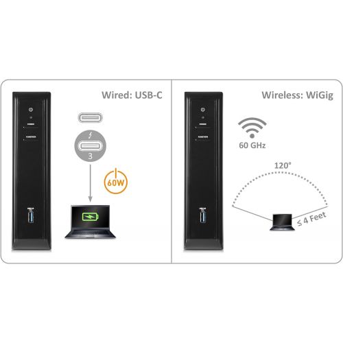  [Certified] Cable Matters Dual Display USB-C Dock Supporting Wireless Dock (WiGig Dock) for Windows Computers