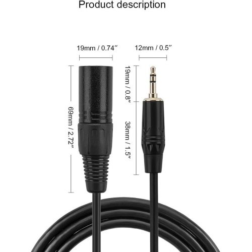  [아마존베스트]3.5mm to xlr, CableCreation 10 Feet 3.5mm (1/8 Inch) TRS Stereo Male to XLR Male Cable Compatible with iPhone, iPod, tablet, laptop and more, Black