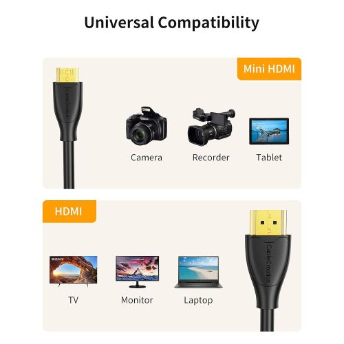 CableCreation?Mini HDMI to HDMI Cable, High Speed 4K HDMI Adapter Male to Male, Compatible with Graphics Card,HDTV,Tablet,Camera,Sony HDR-XR50,Nikon Z6 Canon EOS RP/EOS R/EOS 7D Ma