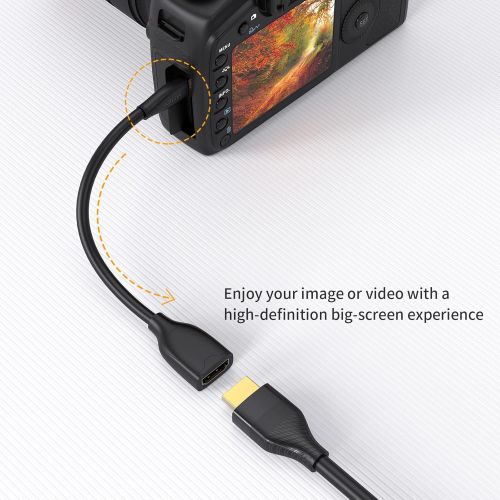  CableCreation Micro HDMI to HDMI Cable Male to Female with Ethernet Support 4K 60Hz 3D Compatible with Raspberry Pi 4, GoPro Hero, and Other Action Camera/Cam， 0.5ft