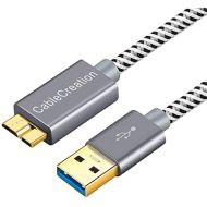 Micro USB 3.0 Cable, CableCreation Short USB A to Micro B Cord 1ft USB 3.0 External Hard Drive Cable, Compatible for Samsung Galaxy S5, Note 3/N9000, Camera, Hard Drive and More