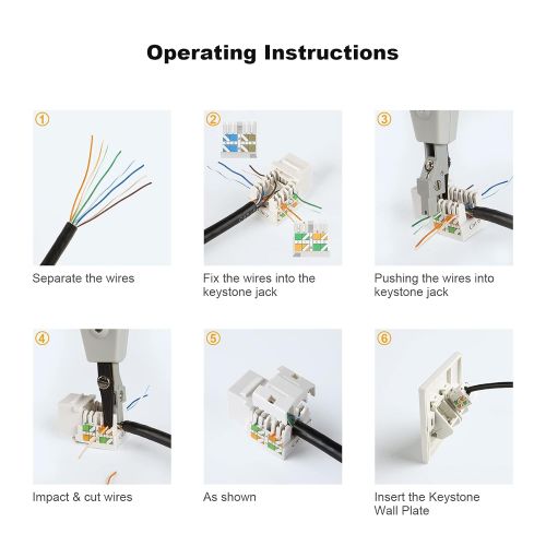  Keystone Cat6, CableCreation 20-Pack RJ45 Keystone Jack UL Listed, Cat6 Keystone Jacks Modular Female Connectors, White