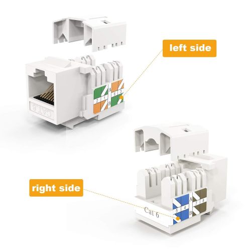  Keystone Cat6, CableCreation 20-Pack RJ45 Keystone Jack UL Listed, Cat6 Keystone Jacks Modular Female Connectors, White