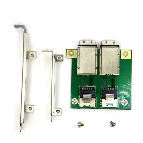  CABLEDECONN CableDeconn Dual Mini SAS SFF-8088 to SAS36P SFF-8087 Adapter in PCI Bracket