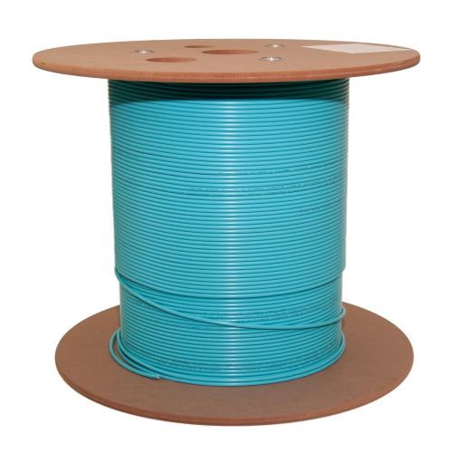  CableWholesale 2 Fiber Indoor Distribution Fiber Optic Cable, Multimode, 50125, OM3, 10 Gbit, Aqua, Riser Rated, Spool, 1000 Foot