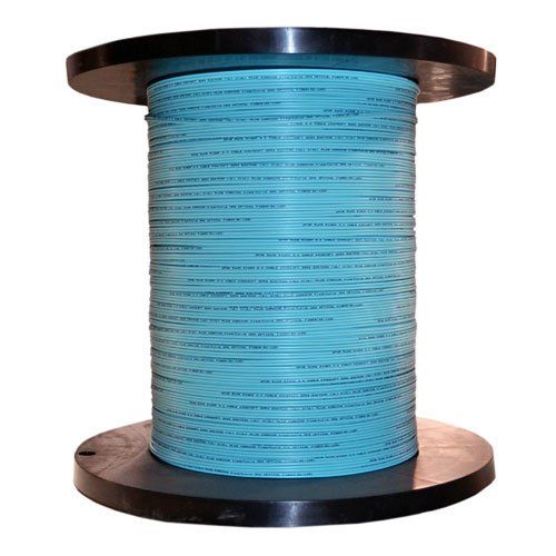  CableWholesale Bulk Zipcord Fiber Optic Cable, Multimode, Duplex, 50125, OM3, Aqua, Riser Rated, Spool, 1000 Foot