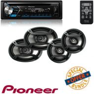 Cache Bundle, Pioneer Pioneer CD Receiver w Android and IPhone Compatibility Built in Bluetooth, and a Lightening Two Pairs 200W 6.5" + 230W 6x9" Component Speakers