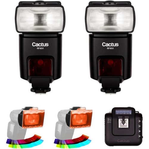  Cactus RF60x Wireless Flash (2-Pices) with Cactus Wireless Flash Transceiver V6 IIs & EZ-Flip Gel Set (2-Pack) Kit