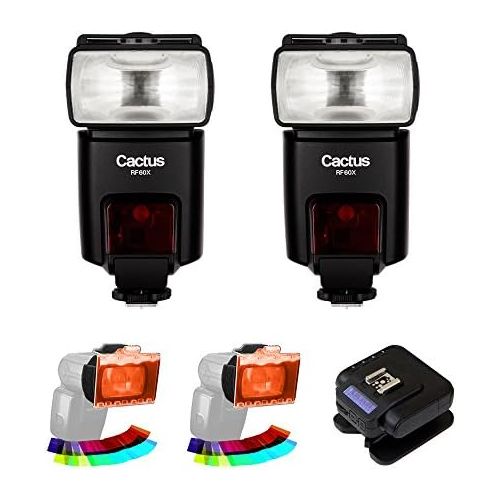  Cactus RF60x Wireless Flash (2-Pices) with Cactus Wireless Flash Transceiver V6 II & EZ-Flip Gel Set (2-Pack) Kit