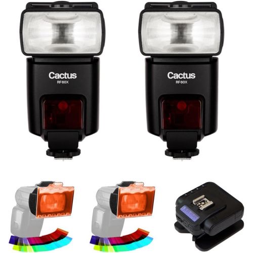  Cactus RF60x Wireless Flash (2-Pices) with Cactus Wireless Flash Transceiver V6 II & EZ-Flip Gel Set (2-Pack) Kit