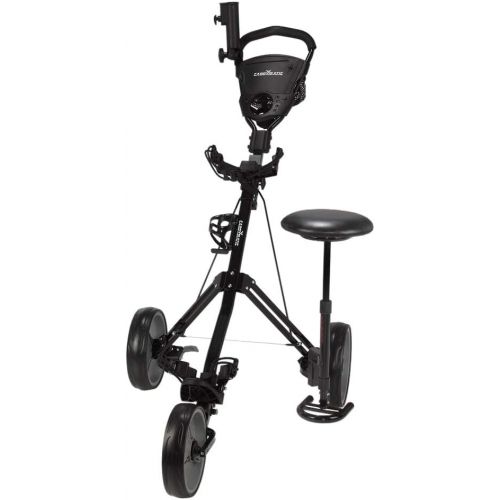  Caddymatic Golf X-TREME 3 Wheel Push/Pull Golf Cart with Seat Black