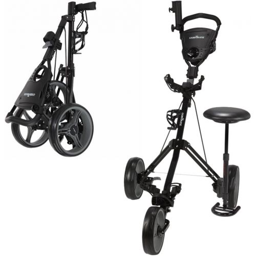  Caddymatic Golf X-TREME 3 Wheel Push/Pull Golf Cart with Seat Black