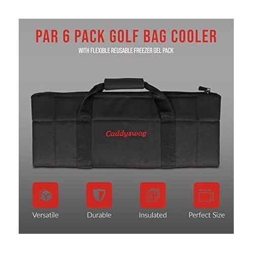  Caddy Swag Golf Bag Cooler Beer Sleeve 6 Can - Fun Golfing Gifts for Men & Women - Camping, Hiking, Traveling, Food, General Use - Great for Golfers, Party Gift, Golf Push Cart Accessories & More