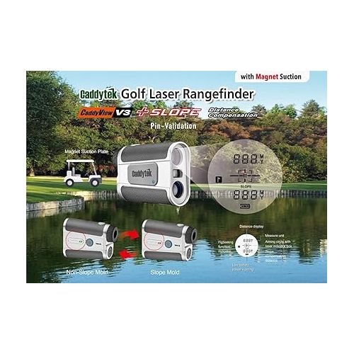  Caddytek Golf Laser Rangefinder with Slope and Pin Validation Functions