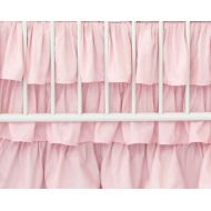CadenLaneBabyBedding Light Pink Crib Skirt | Baby Pink Bedding, Three Tiered Skirt | Ruffle Baby Bedding | Sweet, Pastel, Pink, Ruffled Baby Girl Crib Skirt