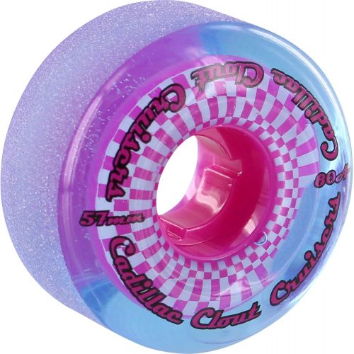  Cadillac Wheels Clout Cruisers Blue/Pink Skateboard Wheels - 57mm 80a (Set of 4)