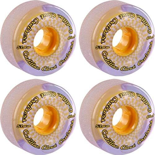  Cadillac Wheels Clout Cruisers Purple/Yellow Skateboard Wheels - 57mm 80a (Set of 4)