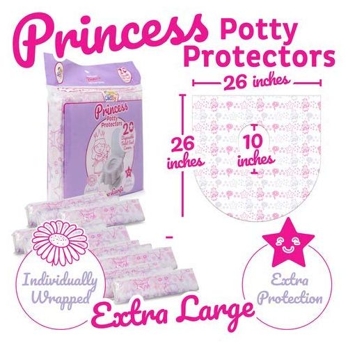  [아마존베스트]Cadily Princess Potty Protectors: Disposable Toilet Seat Covers for Kids | 20-Count Disposable Potty Seat...