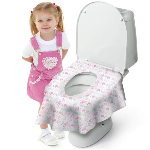  [아마존베스트]Cadily Princess Potty Protectors: Disposable Toilet Seat Covers for Kids | 20-Count Disposable Potty Seat...