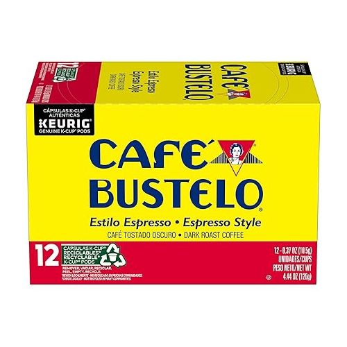  Cafe Bustelo Espresso Style Dark Roast Coffee, 72 Count Keurig K-Cup Pods