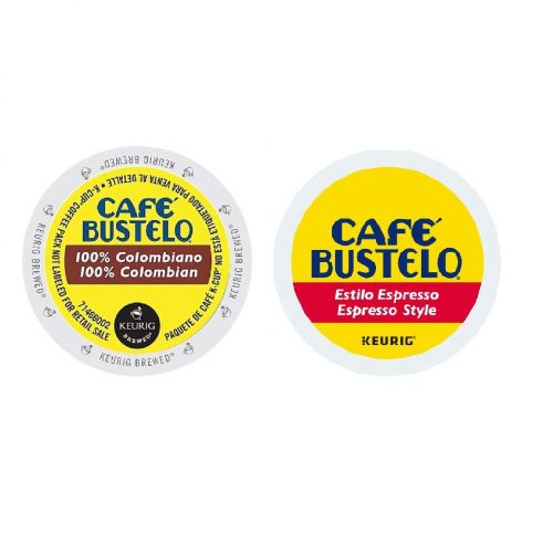  One Keurig Cafe Bustelo Coffee Espresso and One Keurig Cafe Bustelo Columbian K-cups Cuban Coffee (2 Pack)