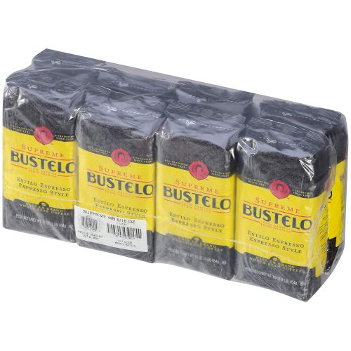  Cafe Bustelo Supreme by Bustelo Espresso Style Dark Roast Whole Bean Coffee, 16 Ounces (Pack of 8)