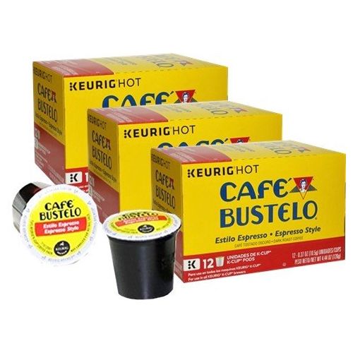  Cafe Bustelo K-Cup Packs, Espresso Style, 12 Count (Pack 3 Boxes) Total 36 pods