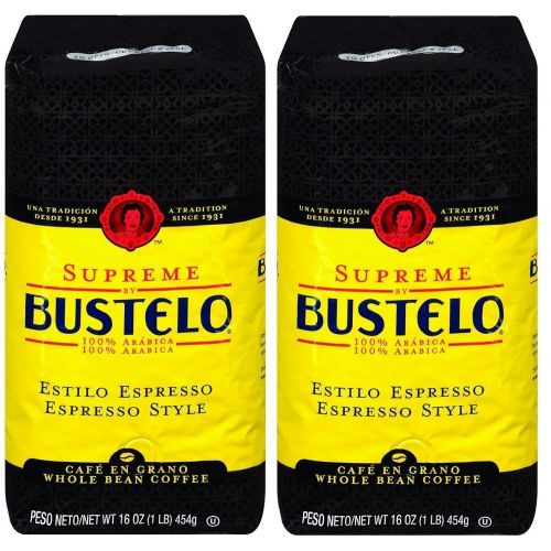  Cafe Bustelo Supreme Whole Bean Espresso Coffee, Two 16-Ounce Bags (2 Pounds)