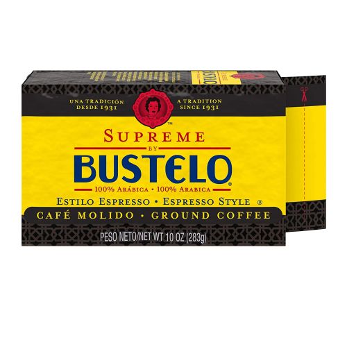  Cafe Bustelo Supreme by Bustelo Espresso Style Dark Roast Ground Coffee Brick, 10 Ounces (Pack of 12)