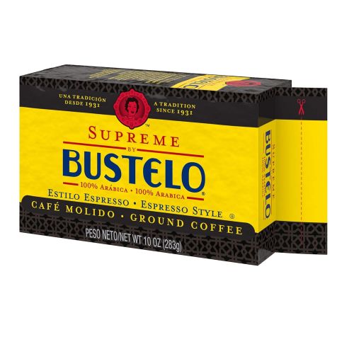  Cafe Bustelo Supreme by Bustelo Espresso Style Dark Roast Ground Coffee Brick, 10 Ounces (Pack of 12)