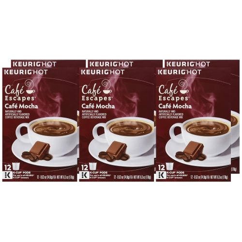  Cafe Escapes, Cafe Mocha Coffee Beverage, Single-Serve Keurig K-Cup Pods, 72 Count (3 Boxes of 24 Pods)