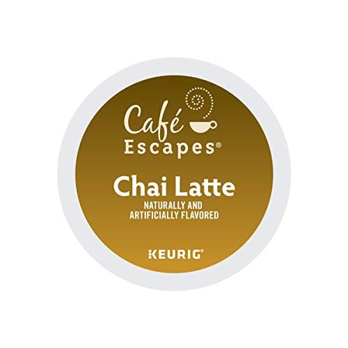  Cafe Escapes, Chai Latte Tea Beverage, Single-Serve Keurig K-Cup Pods, 96 Count (4 Boxes of 24 Pods)