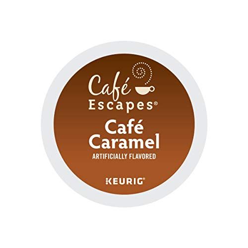  Cafe Escapes Cafe Caramel, Keurig Single-Serve K-Cup Pods, Flavored Coffee, 12 Count (Pack of 6)