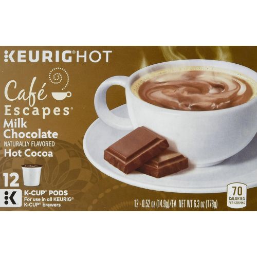  Cafe Escapes Milk Chocolate Hot Cocoa, Single Serve Coffee K-Cup Pod, Flavored Coffee, 72