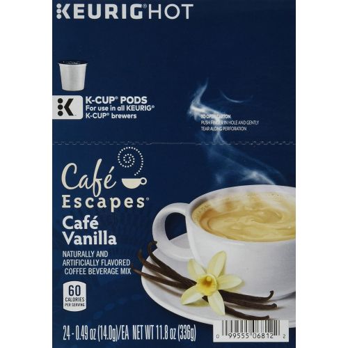  Cafe Escapes Cafe Vanilla, Single Serve Coffee K-Cup Pod, Flavored Coffee, 96